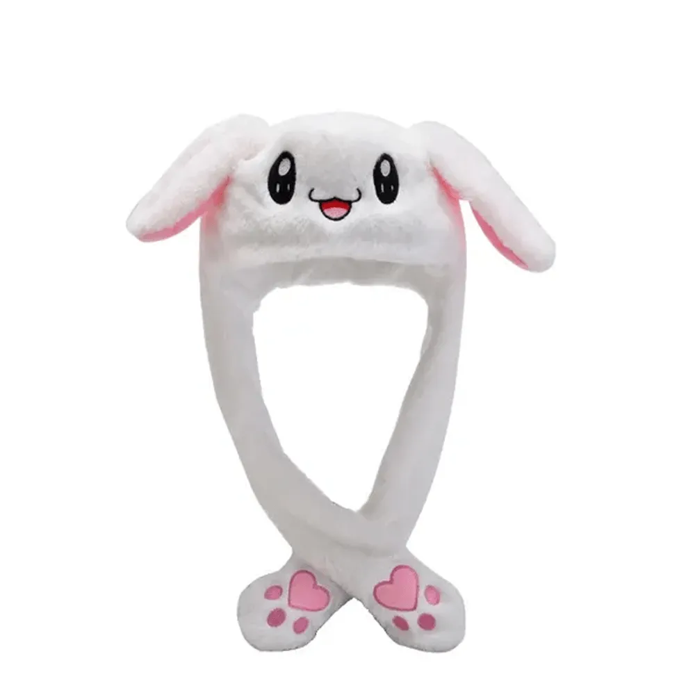 Light-Up Cartoon Plush Ear Moving Bunny Hats