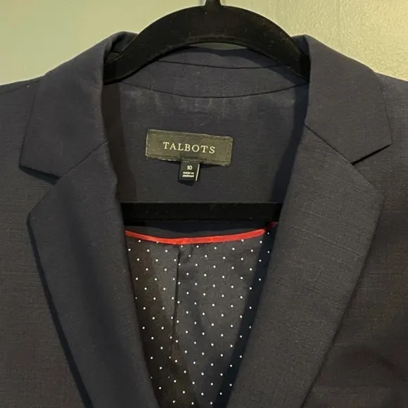 Like New Talbots Wool Single-Breasted Suit Blazer Dark Navy 10 / M