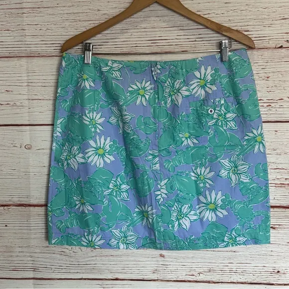 Lilly Pulitzer Vintage White Label Mini Skirt in Rockin Lobster Sz 14