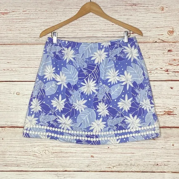 Lilly Pulitzer Vintage White Label Print Skirt Sz 10
