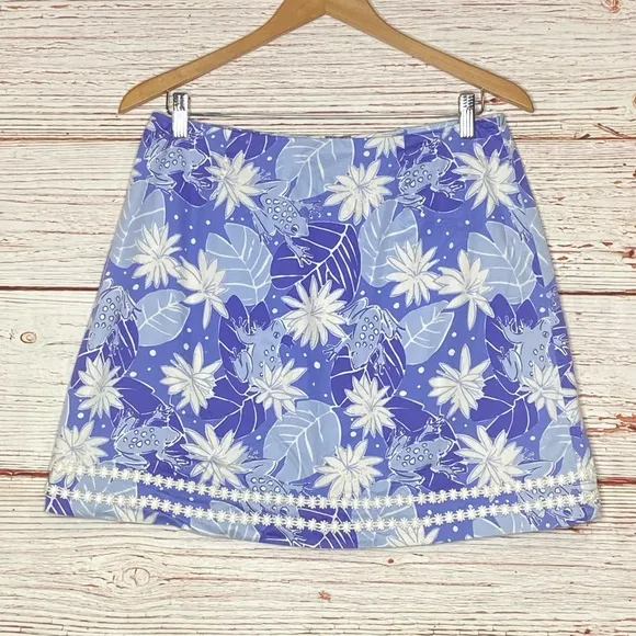 Lilly Pulitzer Vintage White Label Print Skirt Sz 10