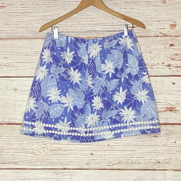 Lilly Pulitzer Vintage White Label Print Skirt Sz 10