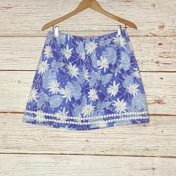 Lilly Pulitzer Vintage White Label Print Skirt Sz 10