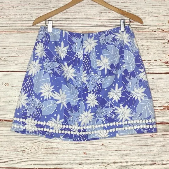Lilly Pulitzer Vintage White Label Print Skirt Sz 10