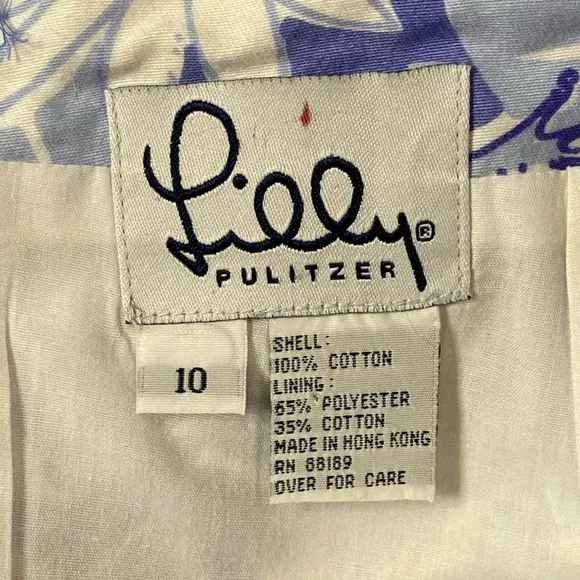 Lilly Pulitzer Vintage White Label Print Skirt Sz 10