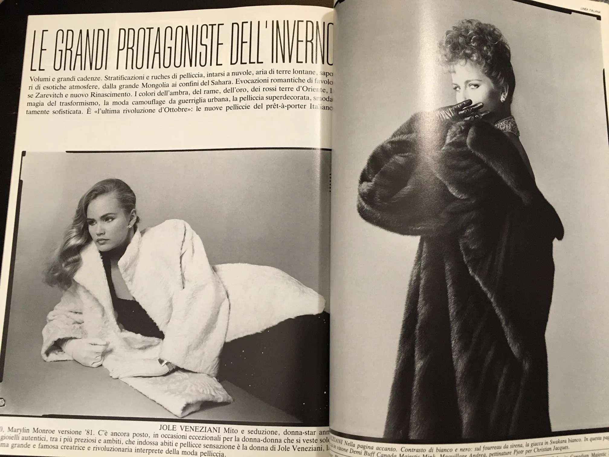 LINEA ITALIANA Magazine September 1981 PAULINA PORIZKOVA Andie Macdowell LESLIE WINER