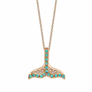 Lobtailing - 18K Rose Gold Natural Paraiba Tourmaline Pendant