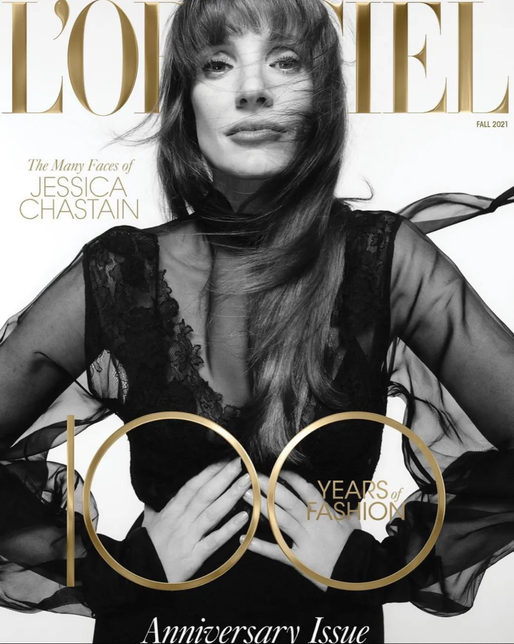 L'OFFICIEL ITALIA Magazine Fall 2021 JESSICA CHASTAIN Eva Huang ERIN O'CONNOR