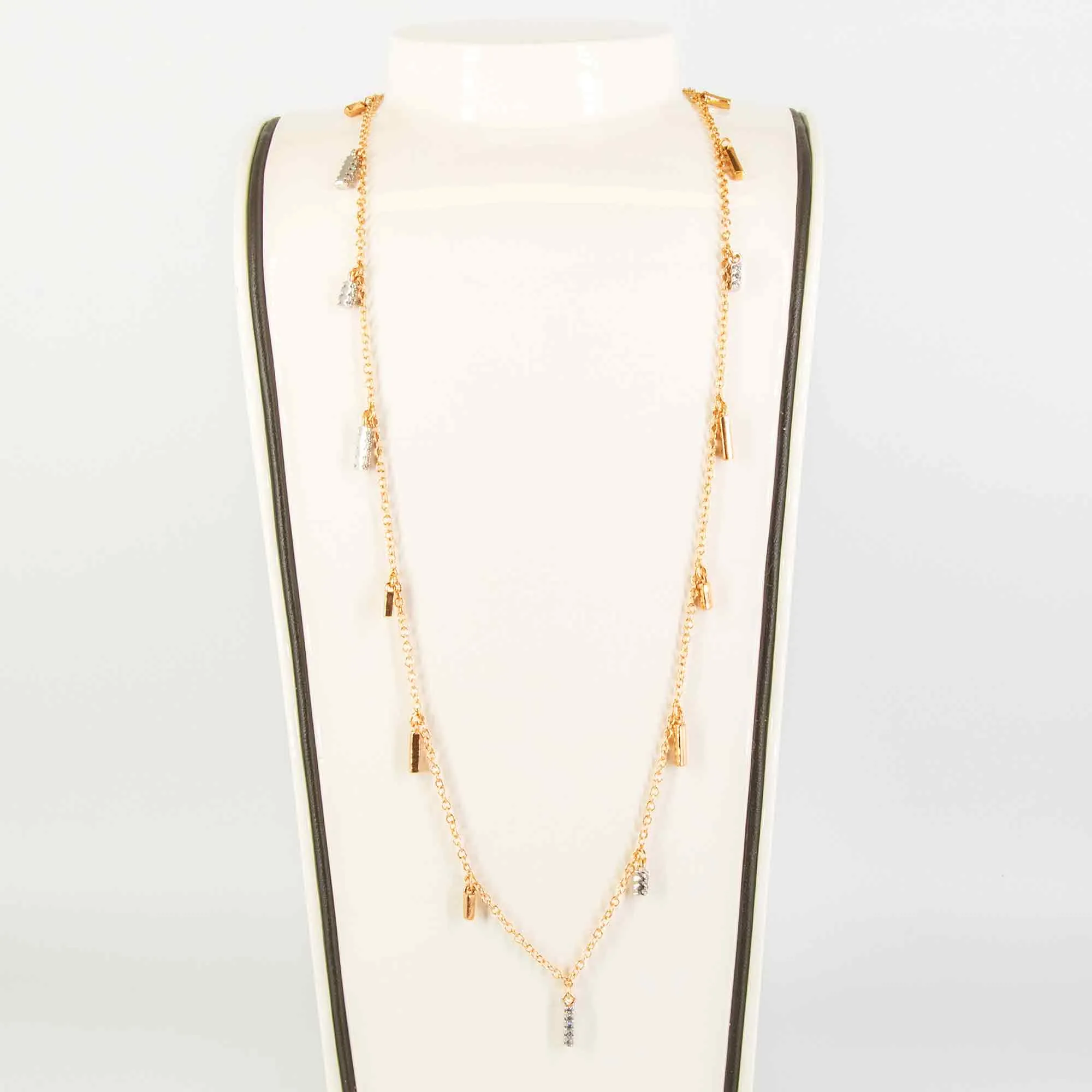 Long Silver Gold Plated Necklace