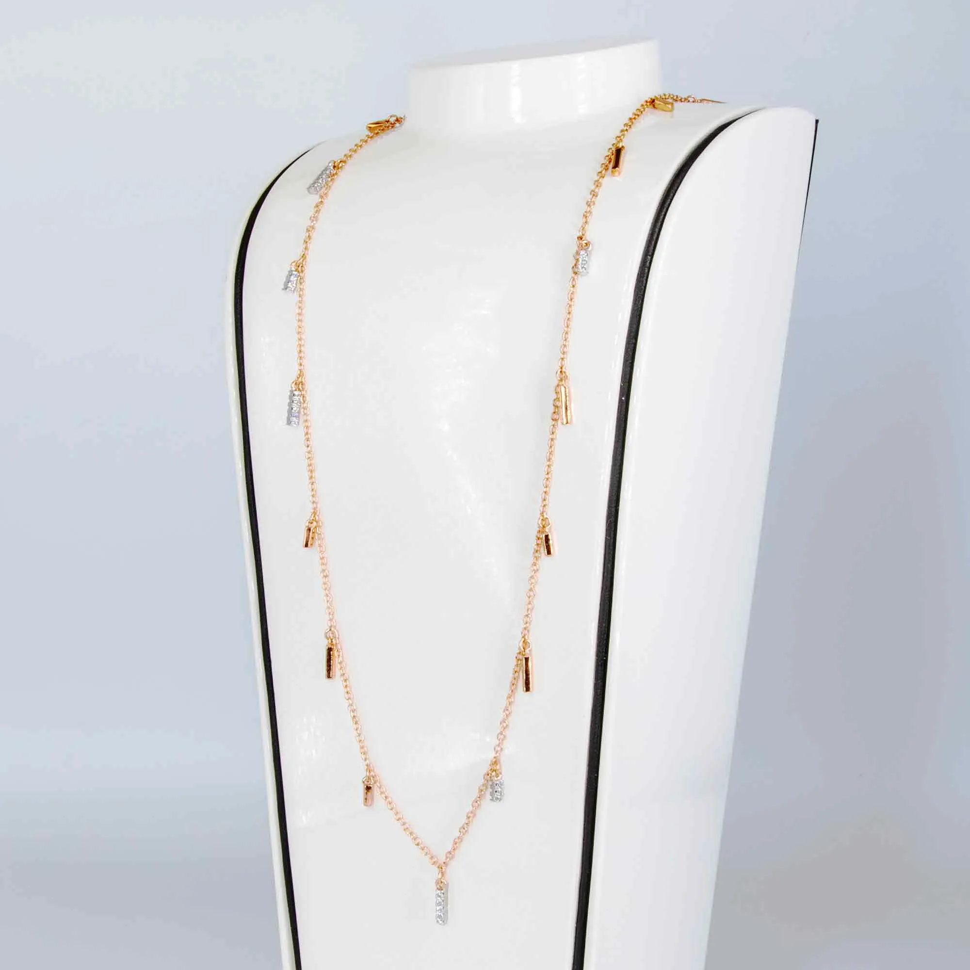 Long Silver Gold Plated Necklace