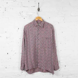 Long Sleeve 90s Pattern Shirt - Purple - L