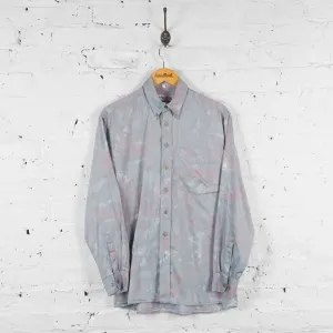 Long Sleeve Patterned Party Shirt - Purple - L
