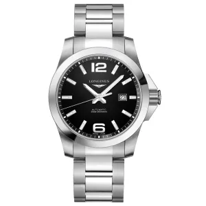 LONGINES CONQUEST 43MM WATCH Automatic Black Steel L3.778.4.58.6