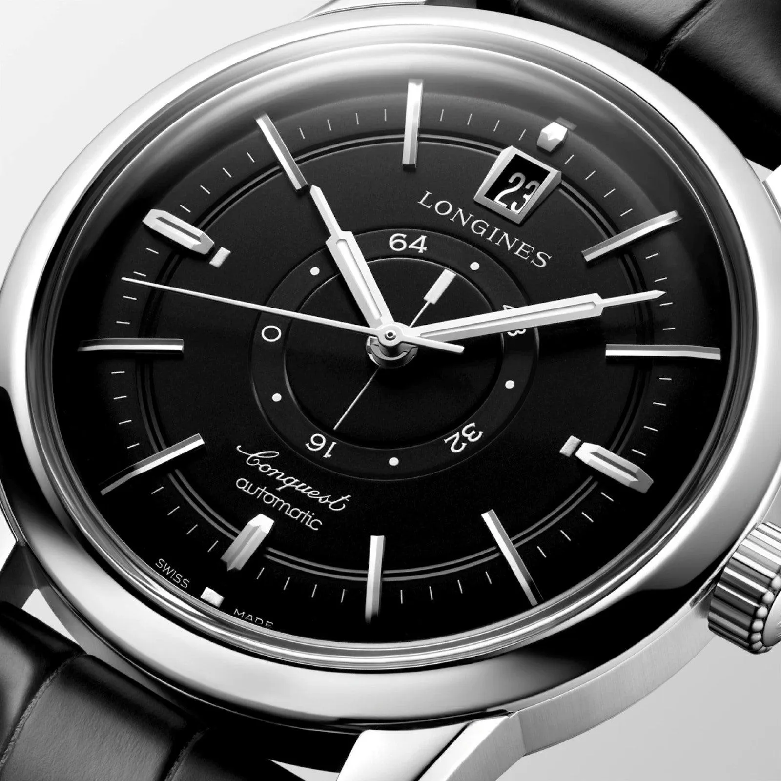LONGINES CONQUEST HERITAGE CENTRAL POWER REVERVE 38MM BLACK WATCH L1.648.4.52.2