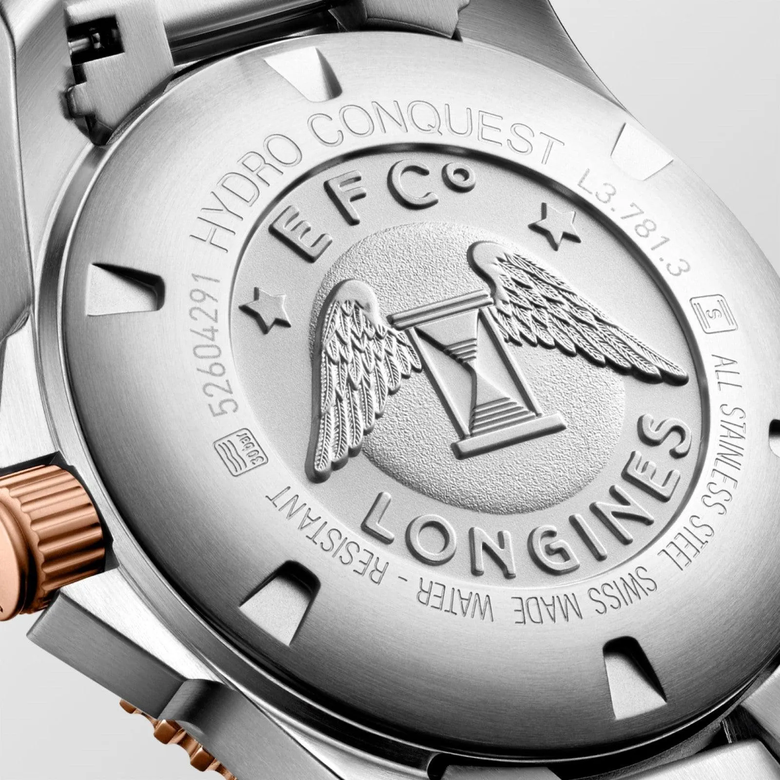 LONGINES HYDROCONQUEST 41mm Clock Automatic Gray Steel Pvd Finishes Rosa L3.781.3.78.7