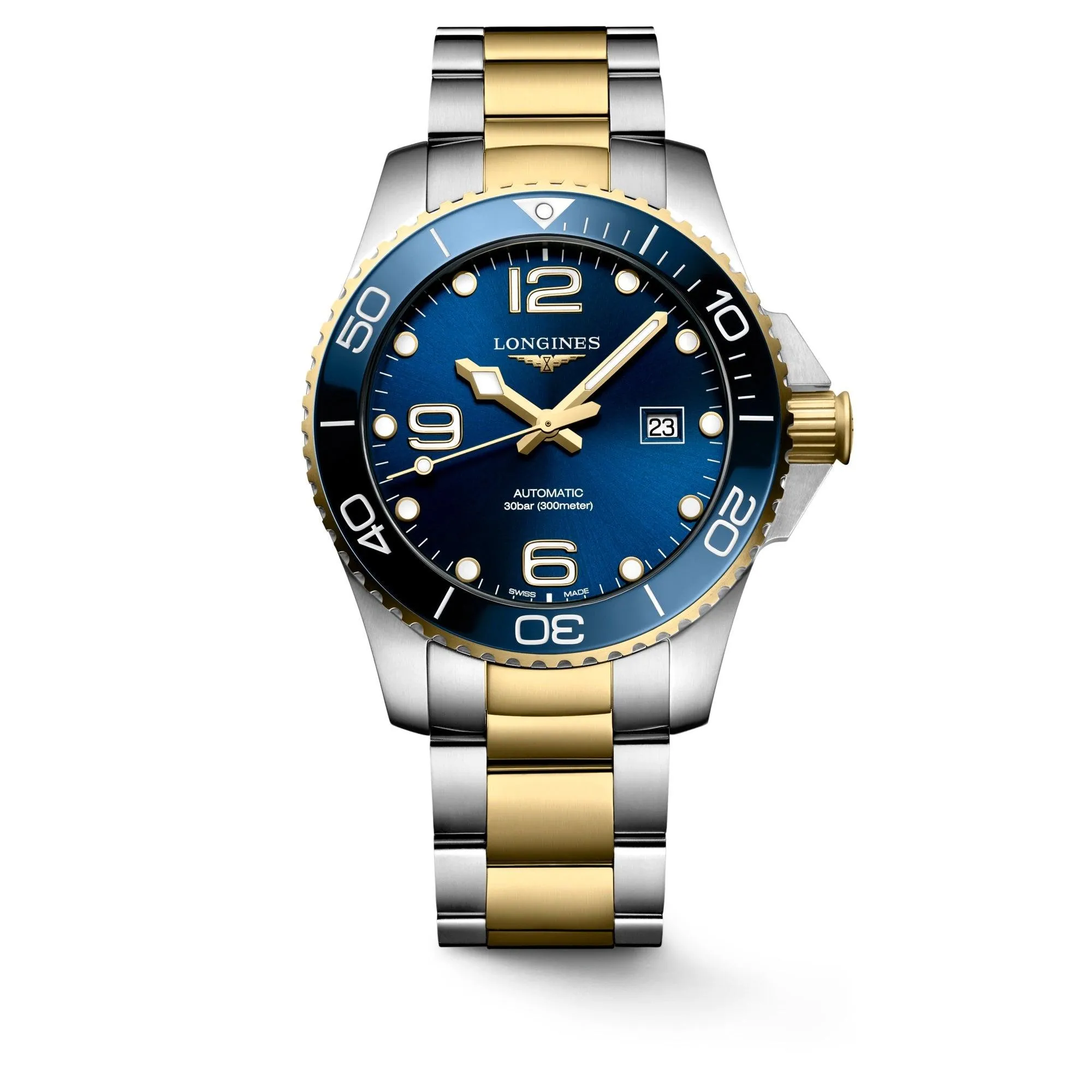 LONGINES HYDROCONQUEST 43MM Blue Automatic Steel Pvd Gold Finishes L3.782.3.96.7