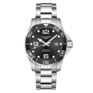 LONGINES HYDROCONQUEST CERAMIC 43MM BLACK AUTOMATIC STEEL L3.782.4.56.6