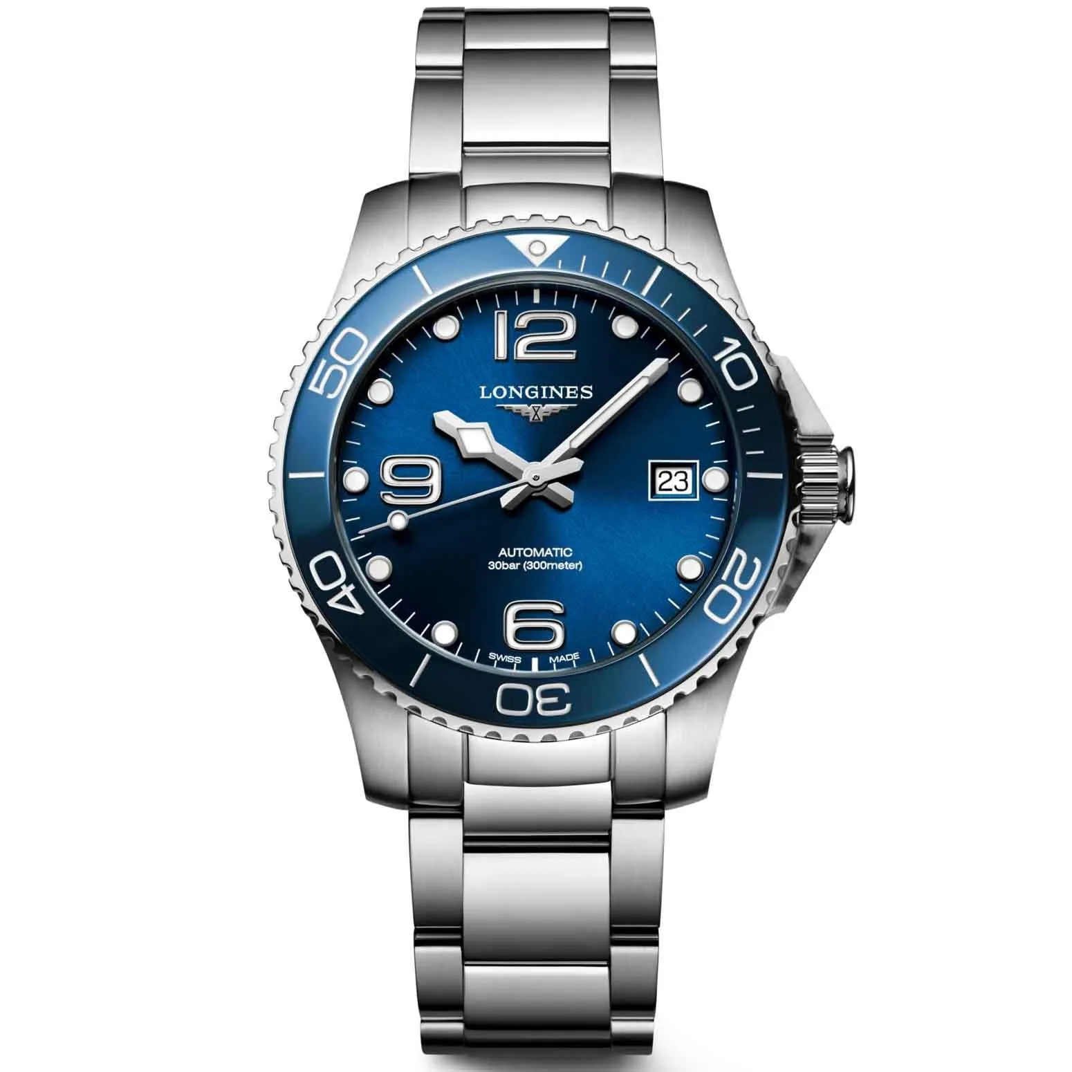 LONGINES HYDROCONQUEST WATCH 39MM Blue Automatic Steel L3.780.4.96.6