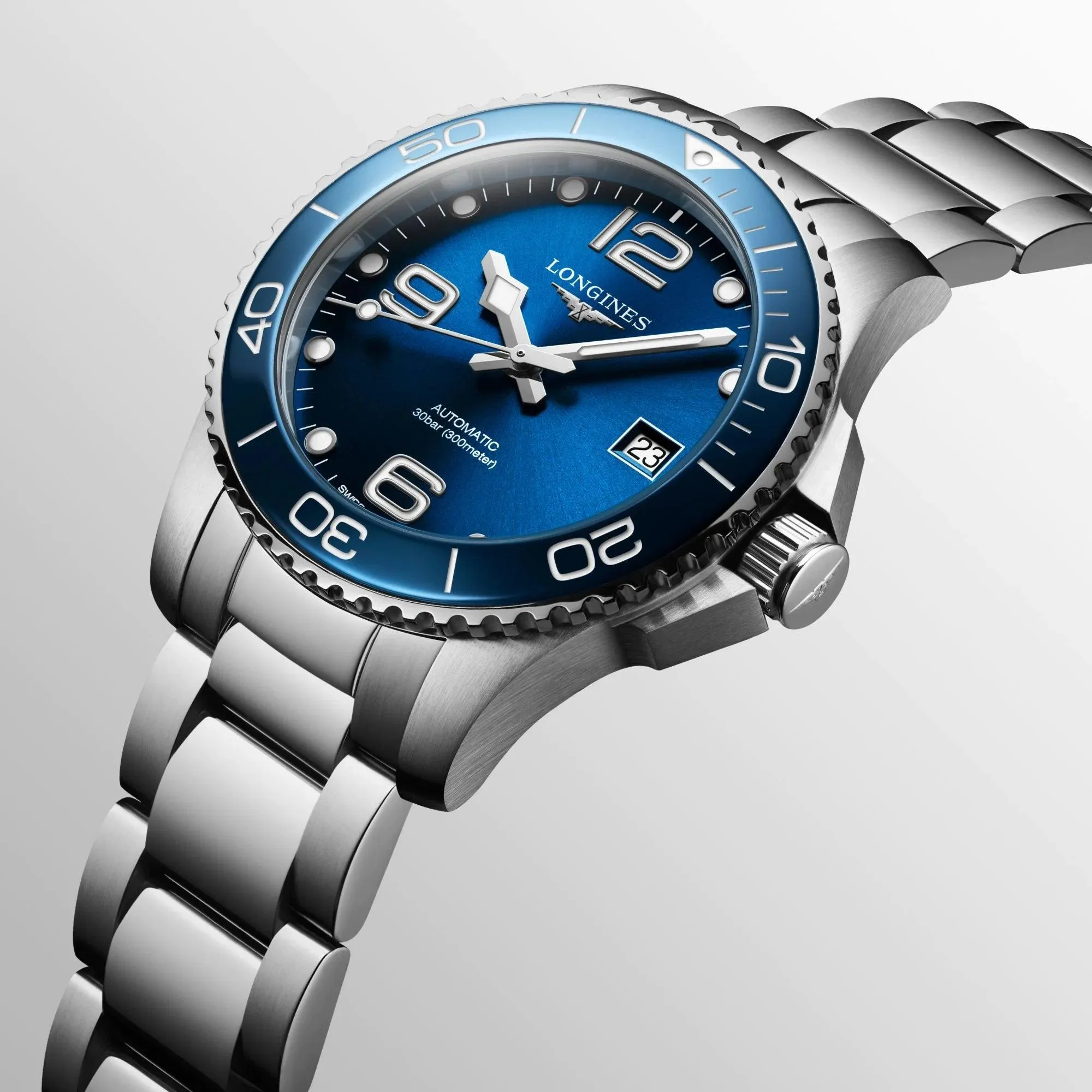 LONGINES HYDROCONQUEST WATCH 39MM Blue Automatic Steel L3.780.4.96.6