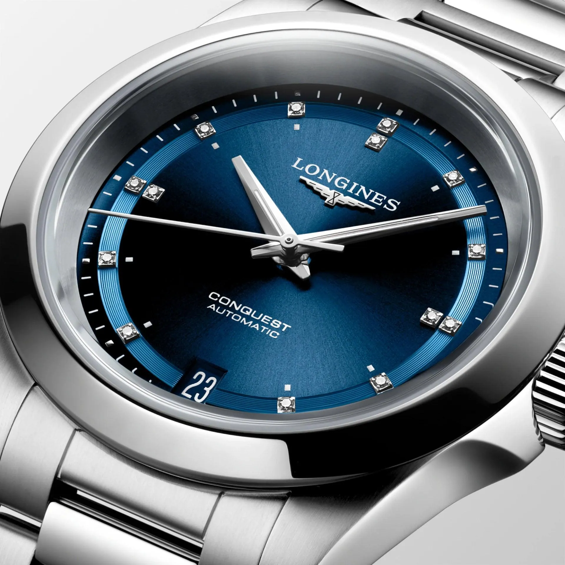 Longines New Conquest 34mm Blue Automatic Steel L3.430.4.97.6
