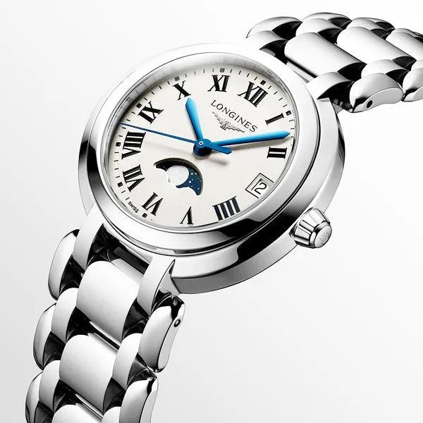 LONGINES PRIMALUNANA 34MM Silver Quartz Steel Clock L8.116.4.71.6