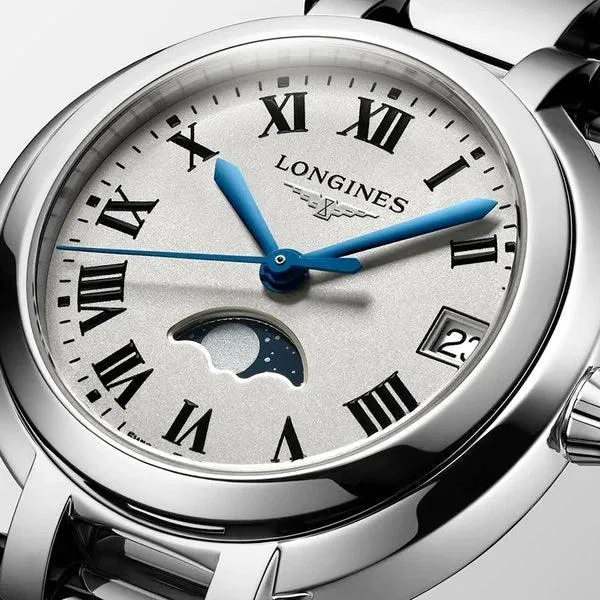 LONGINES PRIMALUNANA 34MM Silver Quartz Steel Clock L8.116.4.71.6