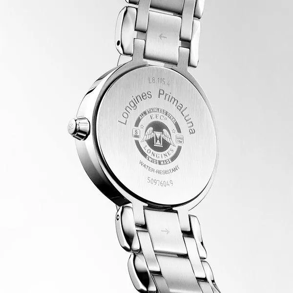 LONGINES PRIMALUNANA 34MM Silver Quartz Steel Clock L8.116.4.71.6