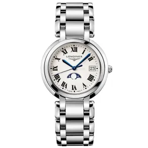 LONGINES PRIMALUNANA 34MM Silver Quartz Steel Clock L8.116.4.71.6