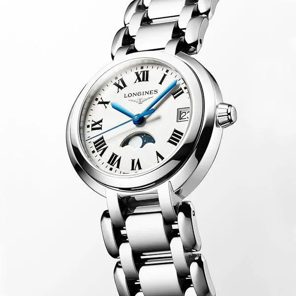 LONGINES PRIMALUNANA 34MM Silver Quartz Steel Clock L8.116.4.71.6