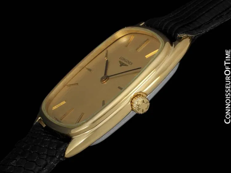 Longines Mens Classic Handwound Dress Watch - 18K Gold Plated & Stainless Steel SS