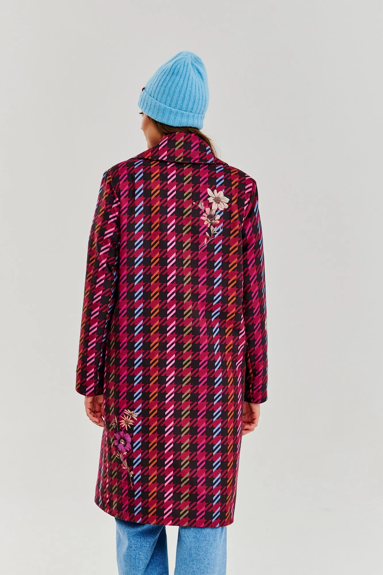 Lost In Bloom double-breasted insulated coat