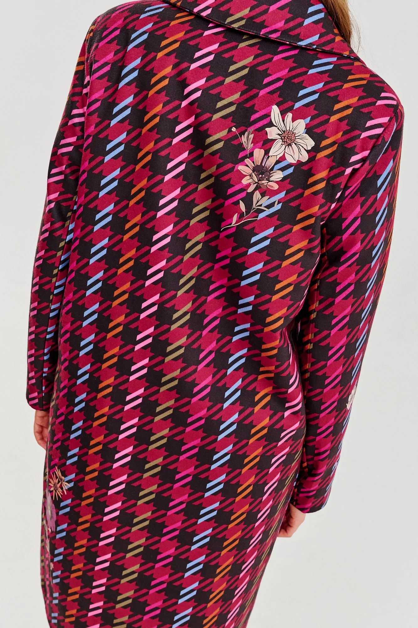 Lost In Bloom double-breasted insulated coat