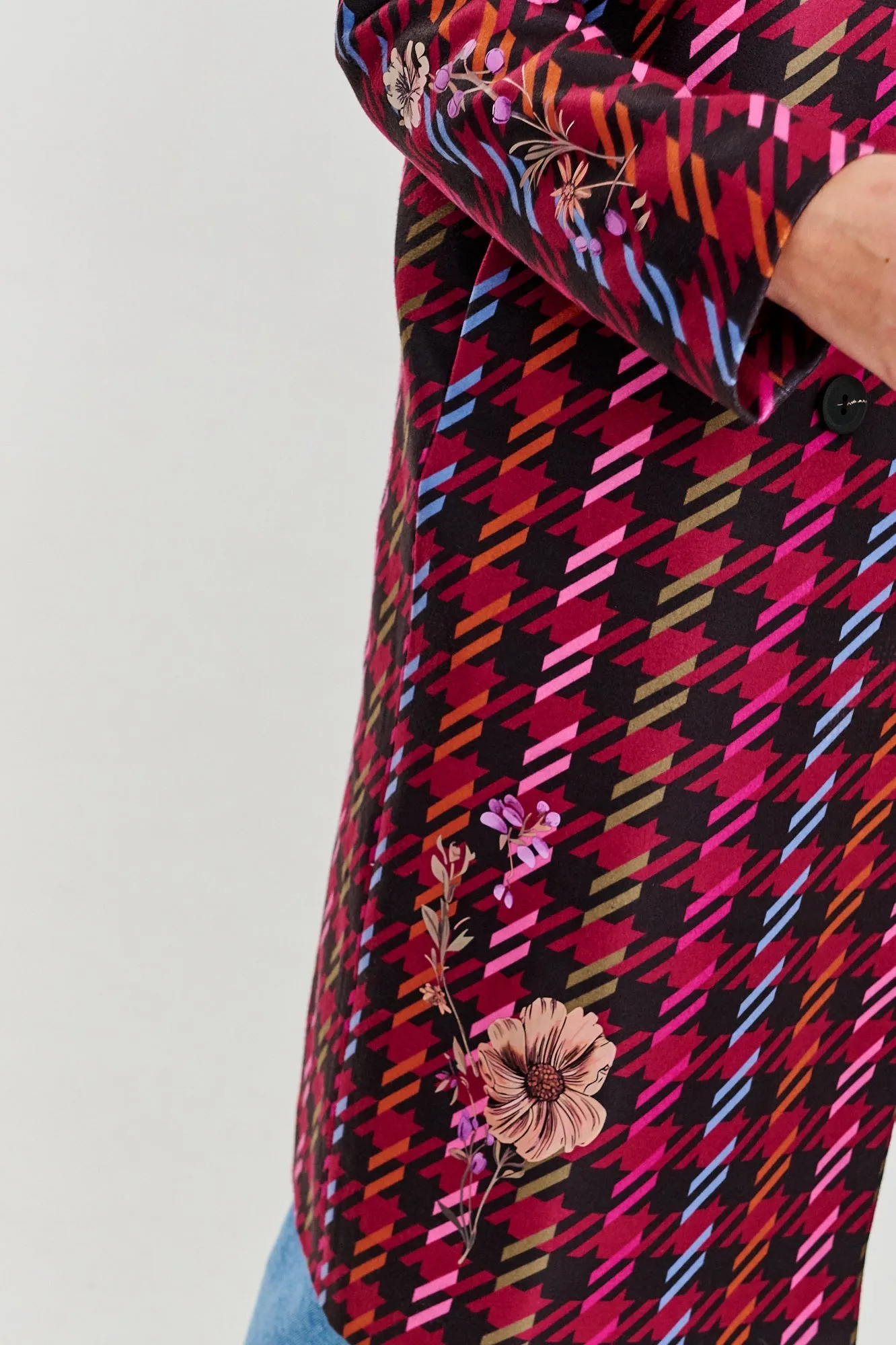 Lost In Bloom double-breasted insulated coat