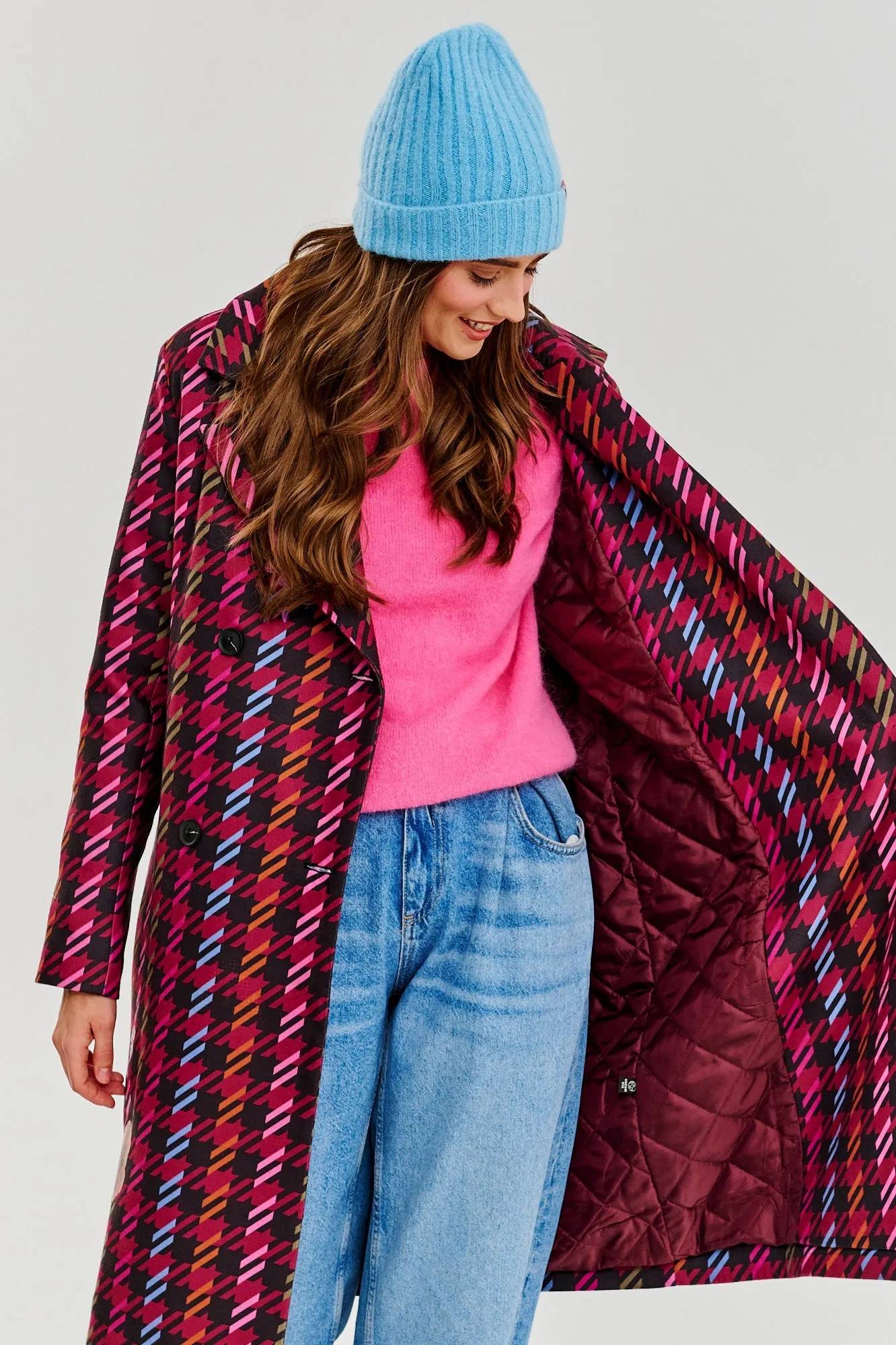 Lost In Bloom double-breasted insulated coat