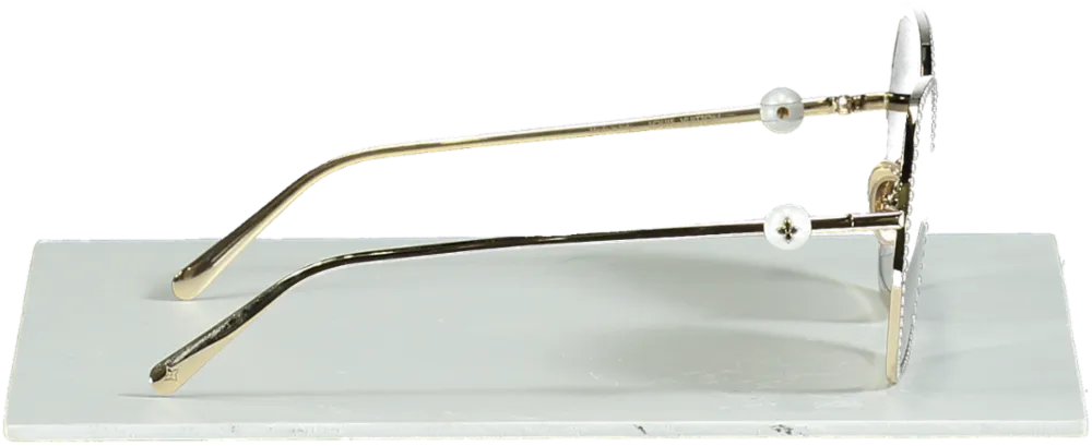 Louis Vuitton Gold Z6012U Pearl embellished Sunglasses