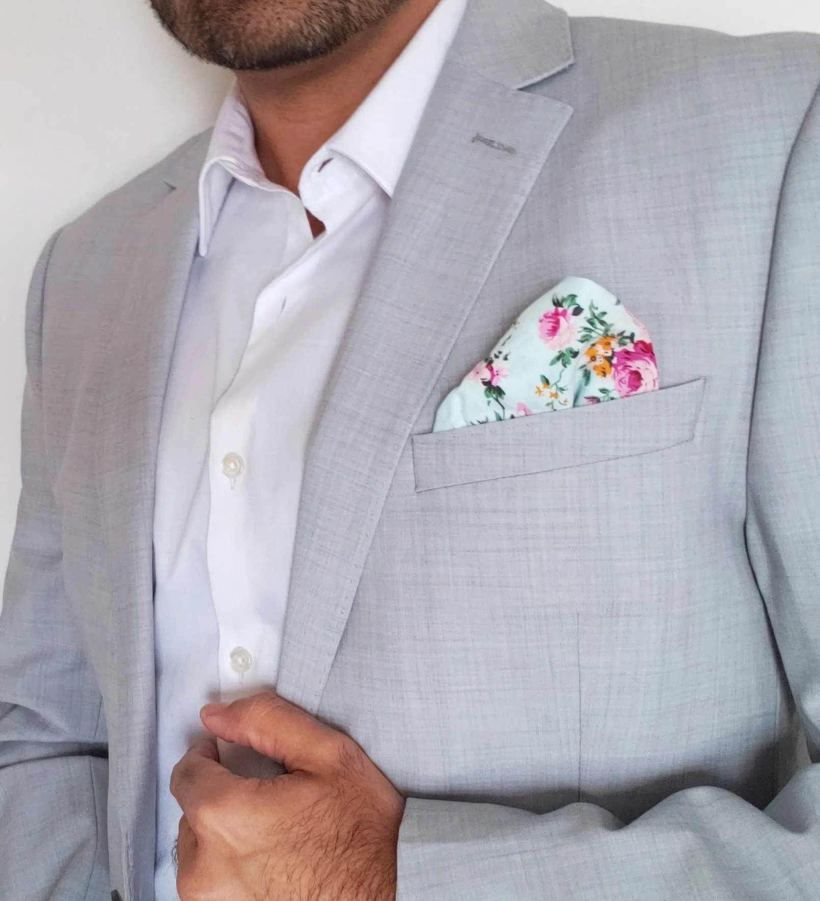 Love for Him - Light Blue Vintage Pocket Square