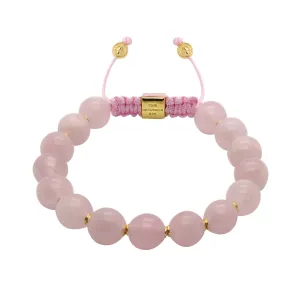 Love Magnet | Stunning Rose Quartz Bracelet in Gold/Silver | 10MM