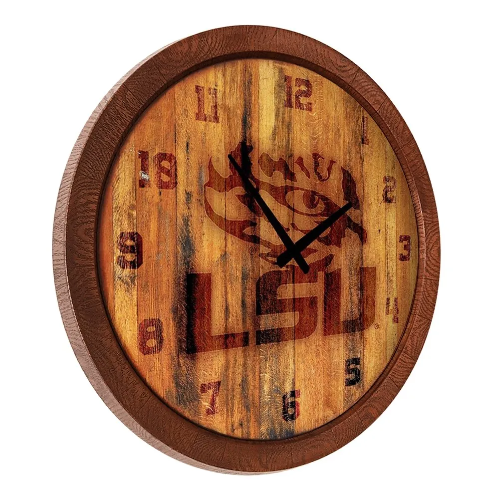 LSU Tigers: Branded "Faux" Barrel Top Wall Clock