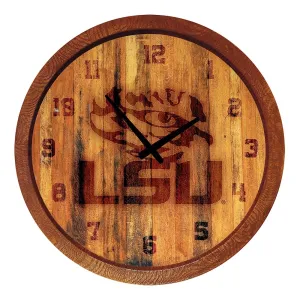 LSU Tigers: Branded "Faux" Barrel Top Wall Clock