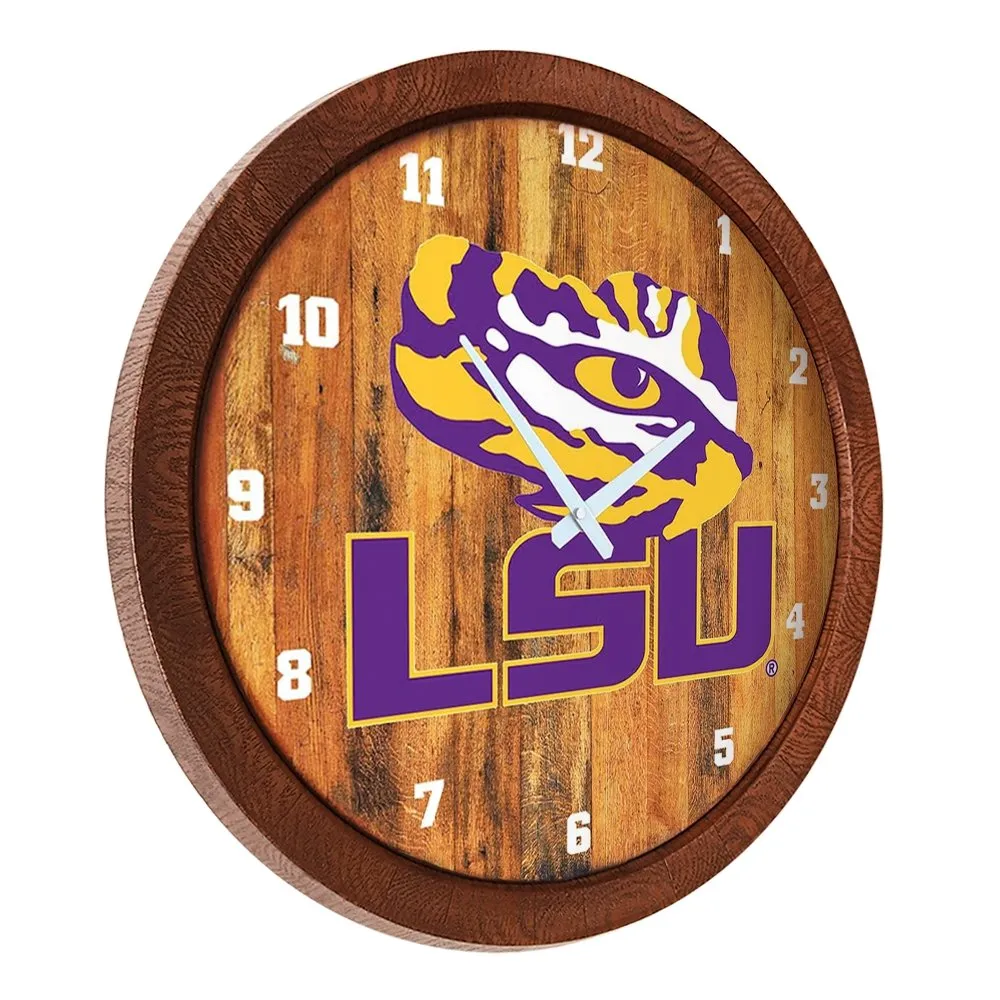 LSU Tigers: "Faux" Barrel Top Wall Clock