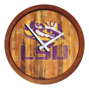 LSU Tigers: Weathered "Faux" Barrel Top Wall Clock