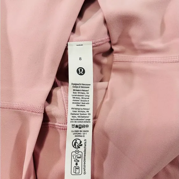 LULULEMON ATHLETICA Align™ High-Rise Short 6&quot; Pink Haze 8 NWT