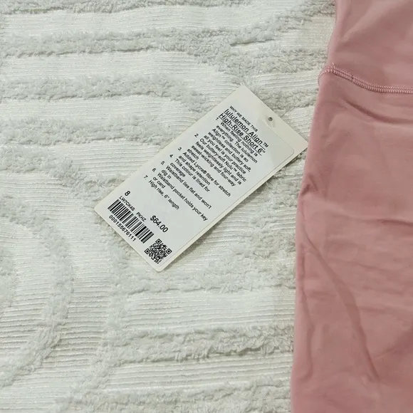 LULULEMON ATHLETICA Align™ High-Rise Short 6&quot; Pink Haze 8 NWT