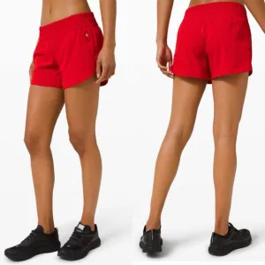 Lululemon Tracker Short V 4&quot; Dark Red size 10 built in liner W7AZ2S workout gym