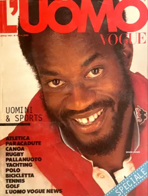 L'UOMO VOGUE Magazine April 1981 EDWIN MOSES Aldo Fallai SPECIALE SPORT