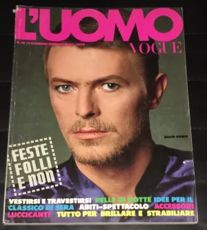 L'UOMO VOGUE Magazine DAVID BOWIE Amanda Lear BRUCE WEBER Vintage Men's Fashion