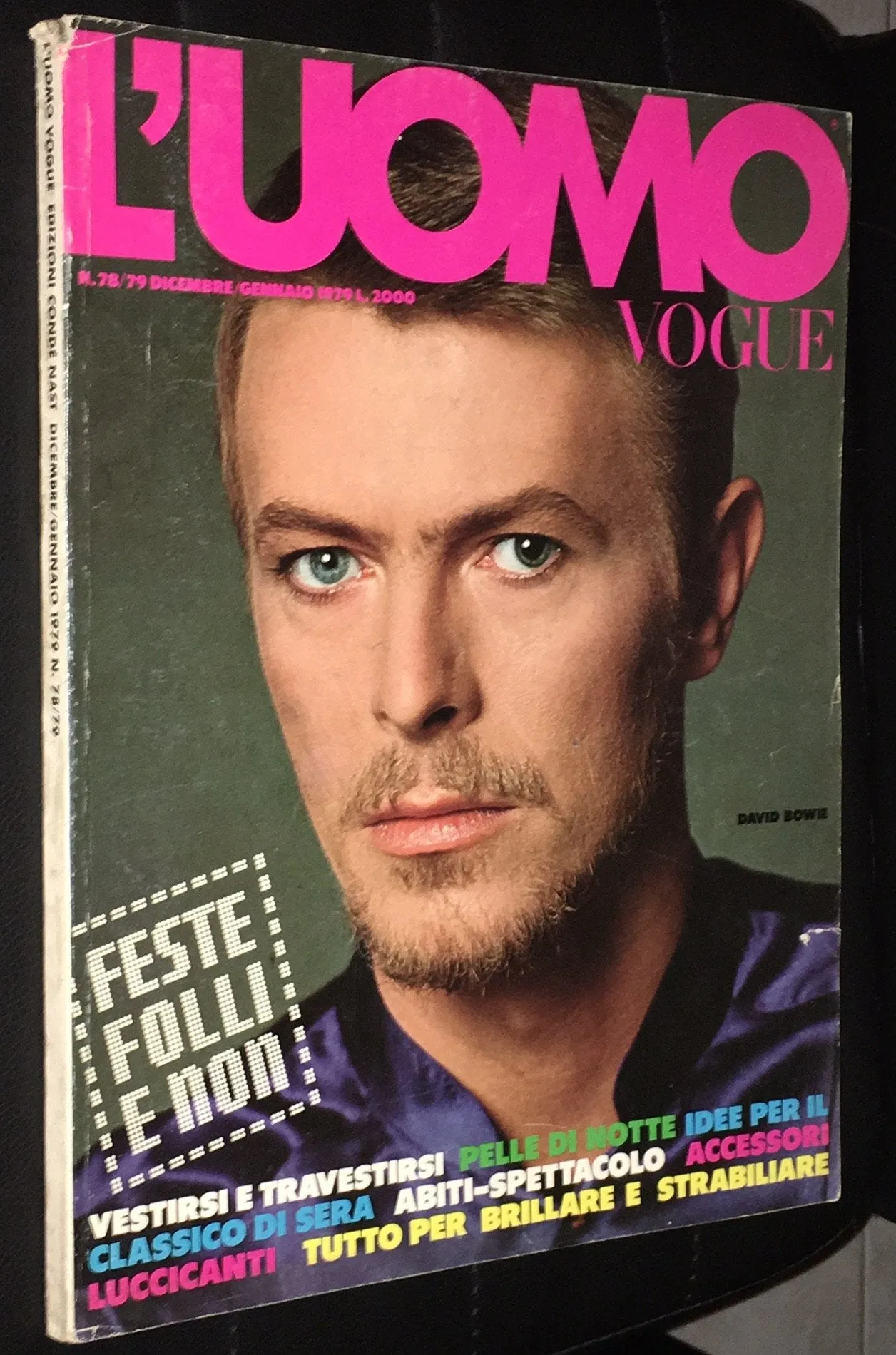L'UOMO VOGUE Magazine DAVID BOWIE Amanda Lear BRUCE WEBER Vintage Men's Fashion