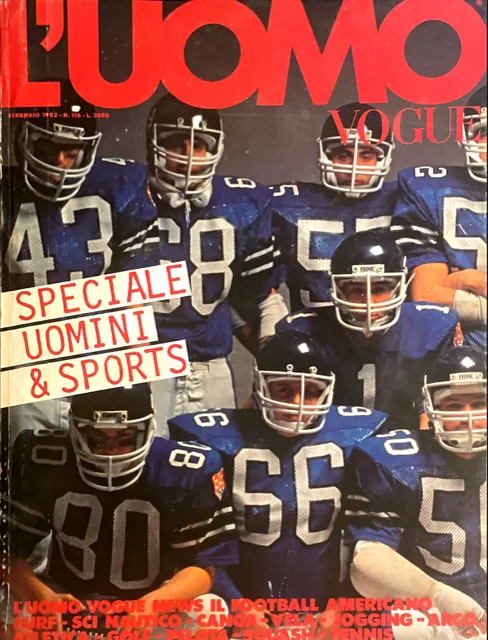 L'UOMO VOGUE Magazine February 1982 SEAMAN MILANO Speciale Uomini & Sport