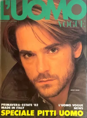 L'UOMO VOGUE Magazine January 1982 JEREMY IRONS Aldo Fallai HERB RITTS