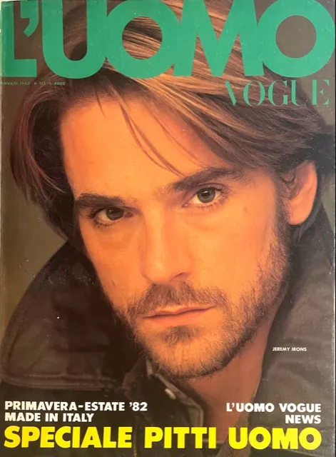 L'UOMO VOGUE Magazine January 1982 JEREMY IRONS Aldo Fallai HERB RITTS